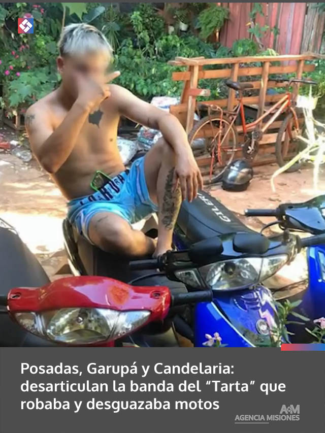Posadas, Garupá y Candelaria: desarticulan la banda del “Tarta” que robaba y desguazaba motos