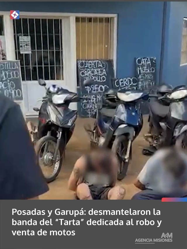 Posadas y Garupá: desmantelaron la banda del “Tarta” dedicada al robo y venta de motos