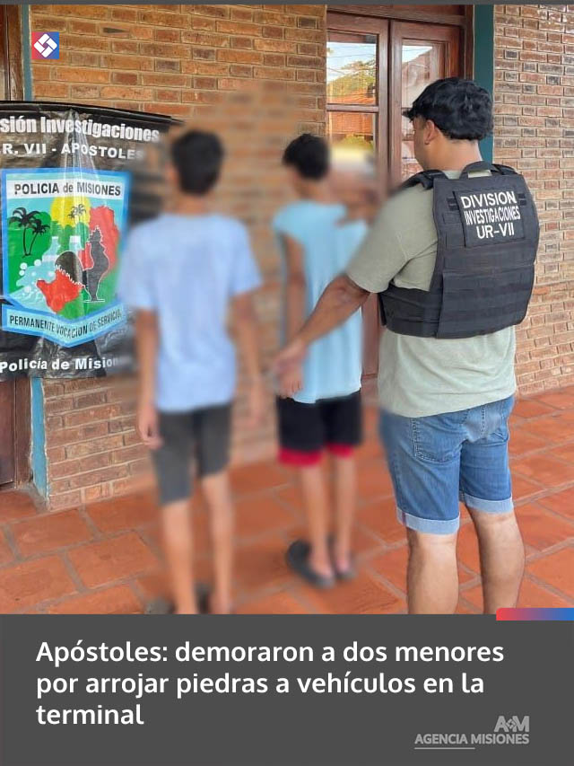 Apóstoles: demoraron a dos menores por arrojar piedras a vehículos en la terminal