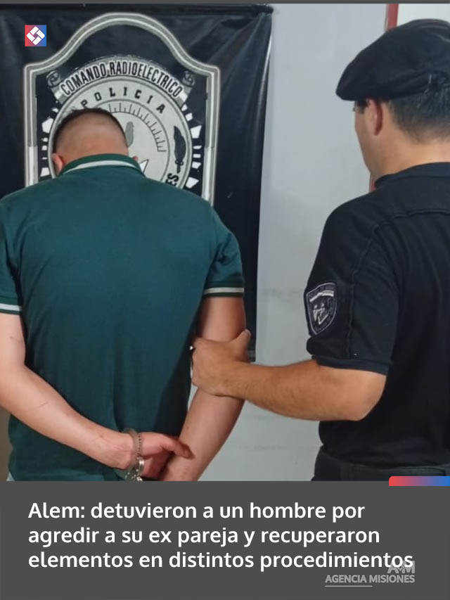 Alem: detuvieron a un hombre por agredir a su ex pareja y recuperaron elementos robados en distintos procedimientos