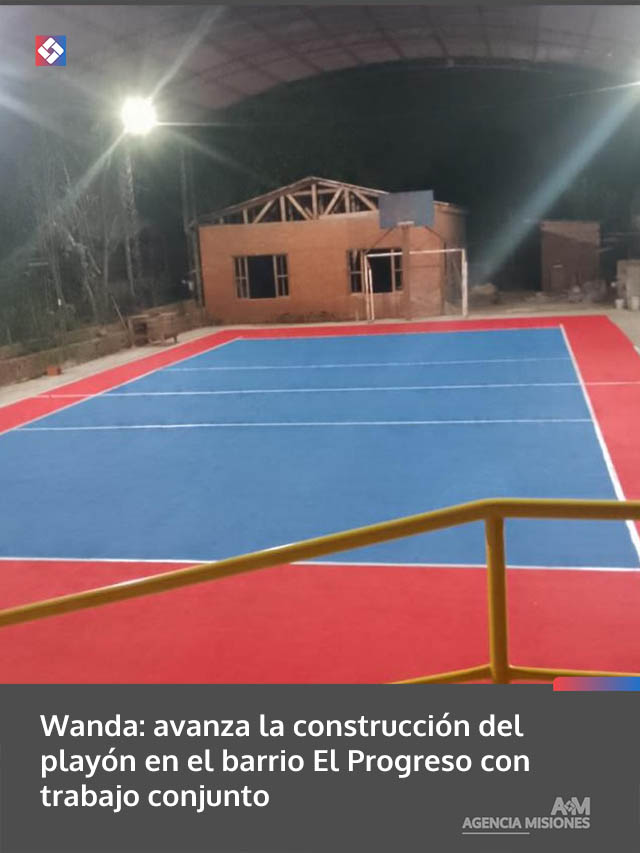 Wanda: avanza la construcción del playón en el barrio El Progreso con trabajo conjunto