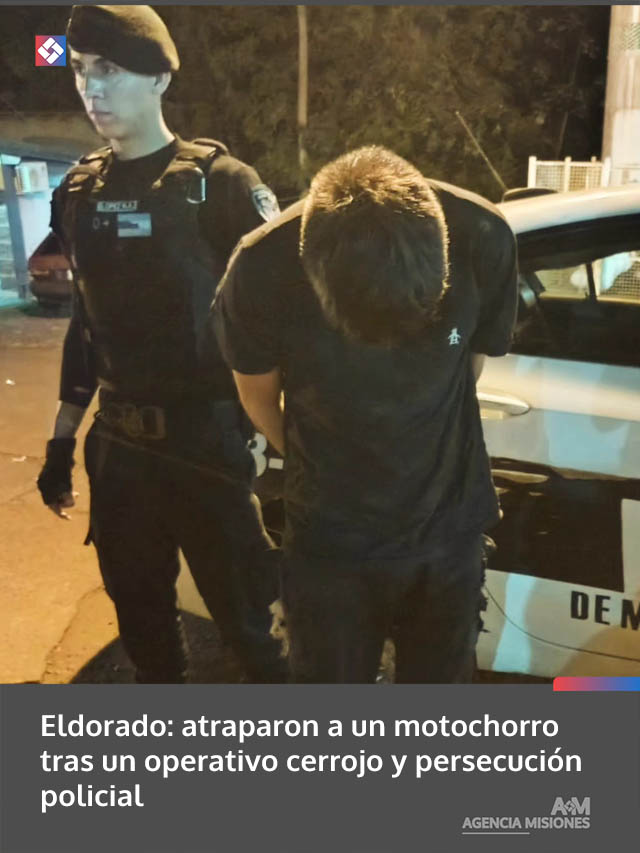 Eldorado: atraparon a un motochorro tras un operativo cerrojo y persecución policial