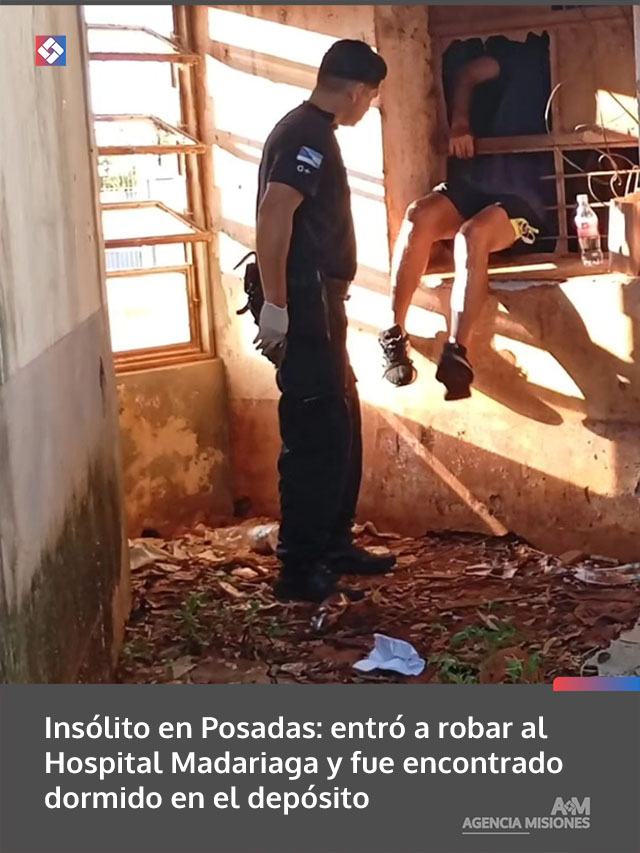 Insólito en Posadas: entró a robar al Hospital Madariaga y fue encontrado dormido en el depósito