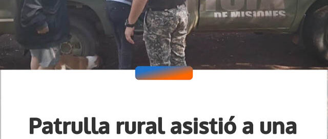 Patrulla rural asistió a una mujer tras un accidente con un carro en el paraje Puerto Rosario