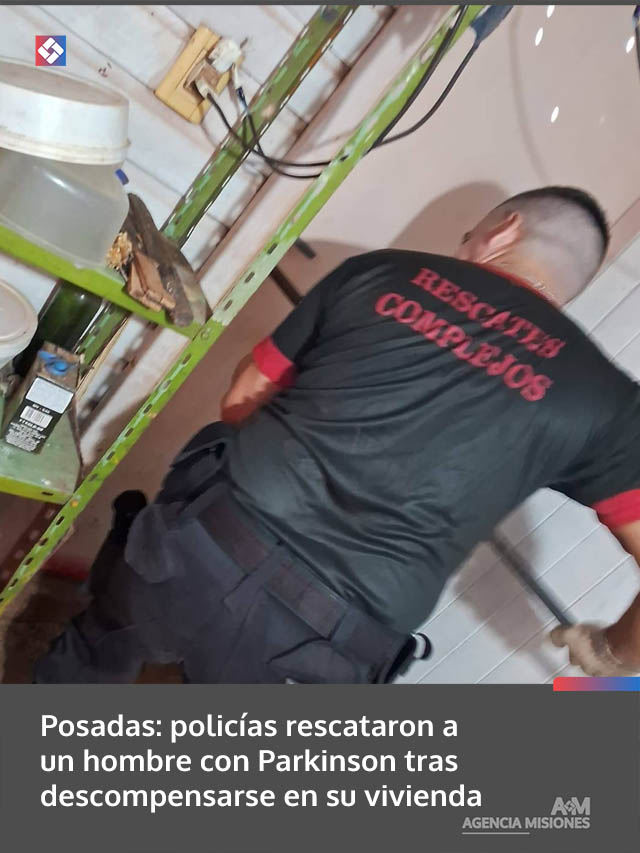 Posadas: policías rescataron a un hombre con Parkinson tras descompensarse en su vivienda