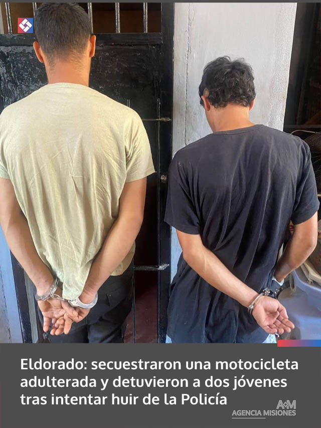 Eldorado: secuestraron una motocicleta adulterada y detuvieron a dos jóvenes tras intentar huir de la Policía