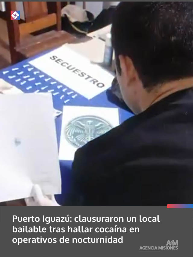 Puerto Iguazú: clausuraron un local bailable tras hallar cocaína en operativos de nocturnidad