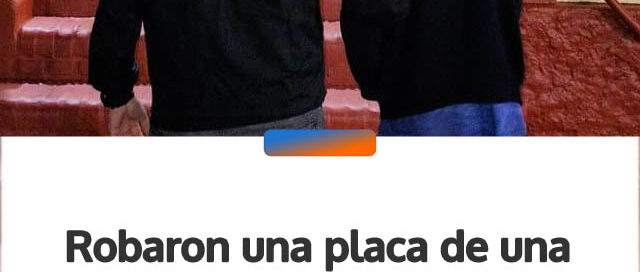 Robaron una placa de una facultad en Oberá, quedaron filmados y uno ya fue detenido