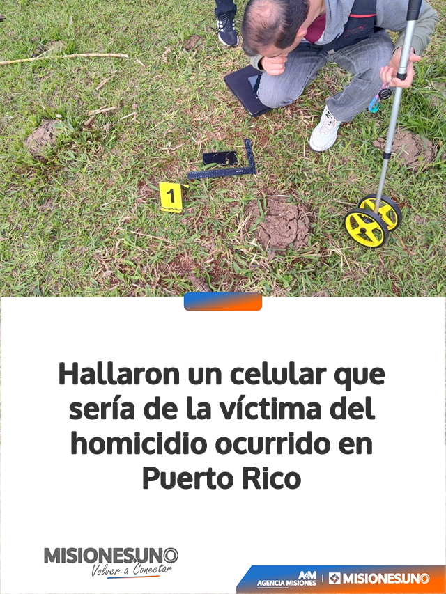 Hallaron un celular que sería de la víctima del homicidio ocurrido en Puerto Rico